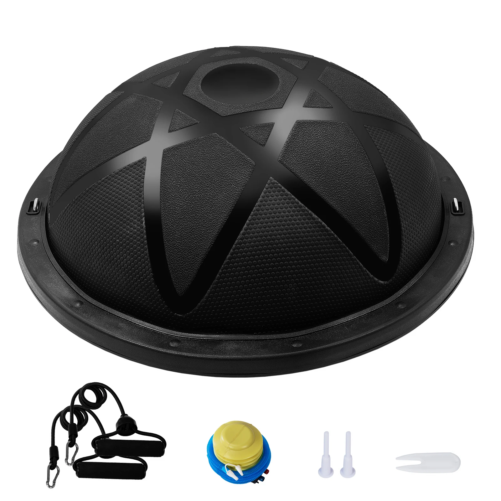 

SucceBuy 23in Half Exercise Ball Trainer Balance Ball Trainer 660lbs Capacity Stability Yoga Ball for Home Gym Full Body Workout