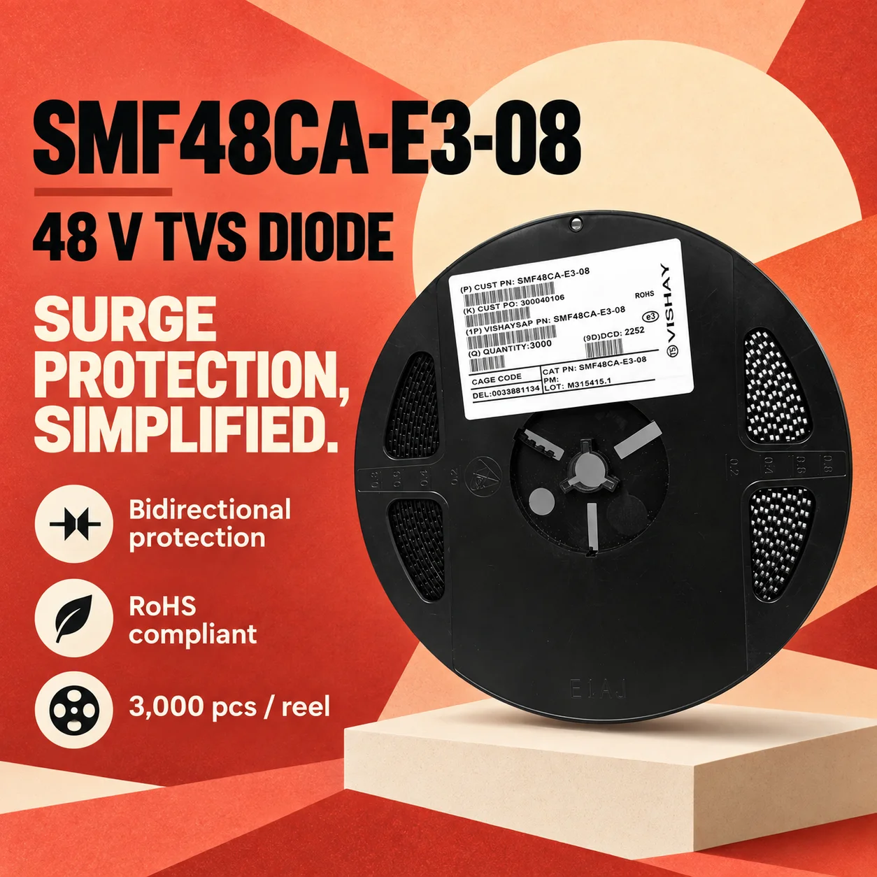Original New SMF30CA SMF33CA SMF36CA SMF40CA Bidirectional TVS Diode SOD-123FL Transient Voltage Suppressor