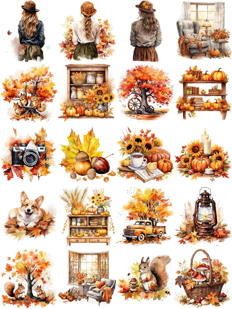 Autumn Stickers Crafts And Scrapbooking stickers kids toys book Decorative sticker DIY Stationery