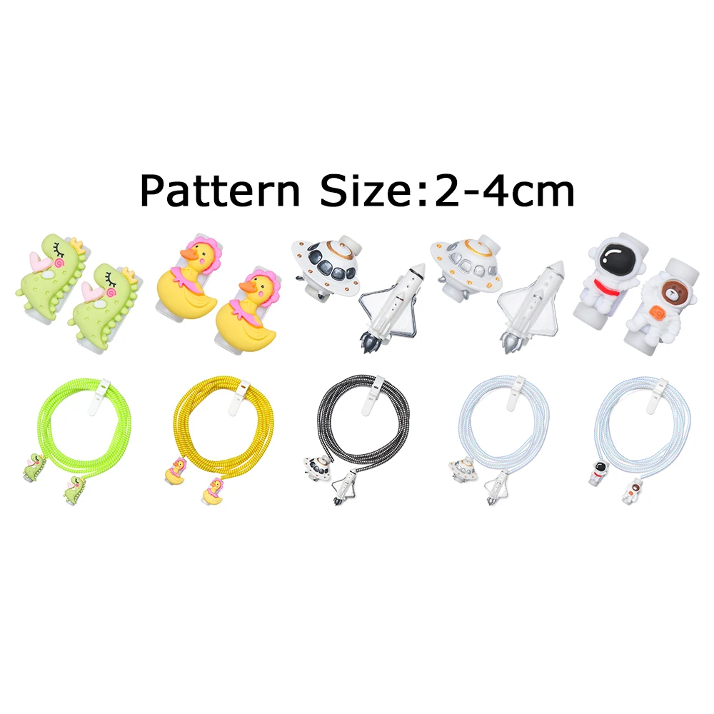 Mini Cartoon USB Cable Protector Data Line Cord Protector Protective Case Cable Winder Cover For iPhone Android Charging Cable