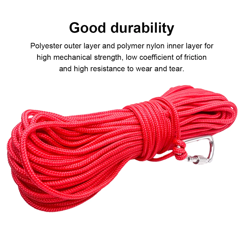 4mm Diameter Fishing Braided Line Rope Portable Multi-functional Safety Lock Anti-skid Underwater Jigging Ropes Cord