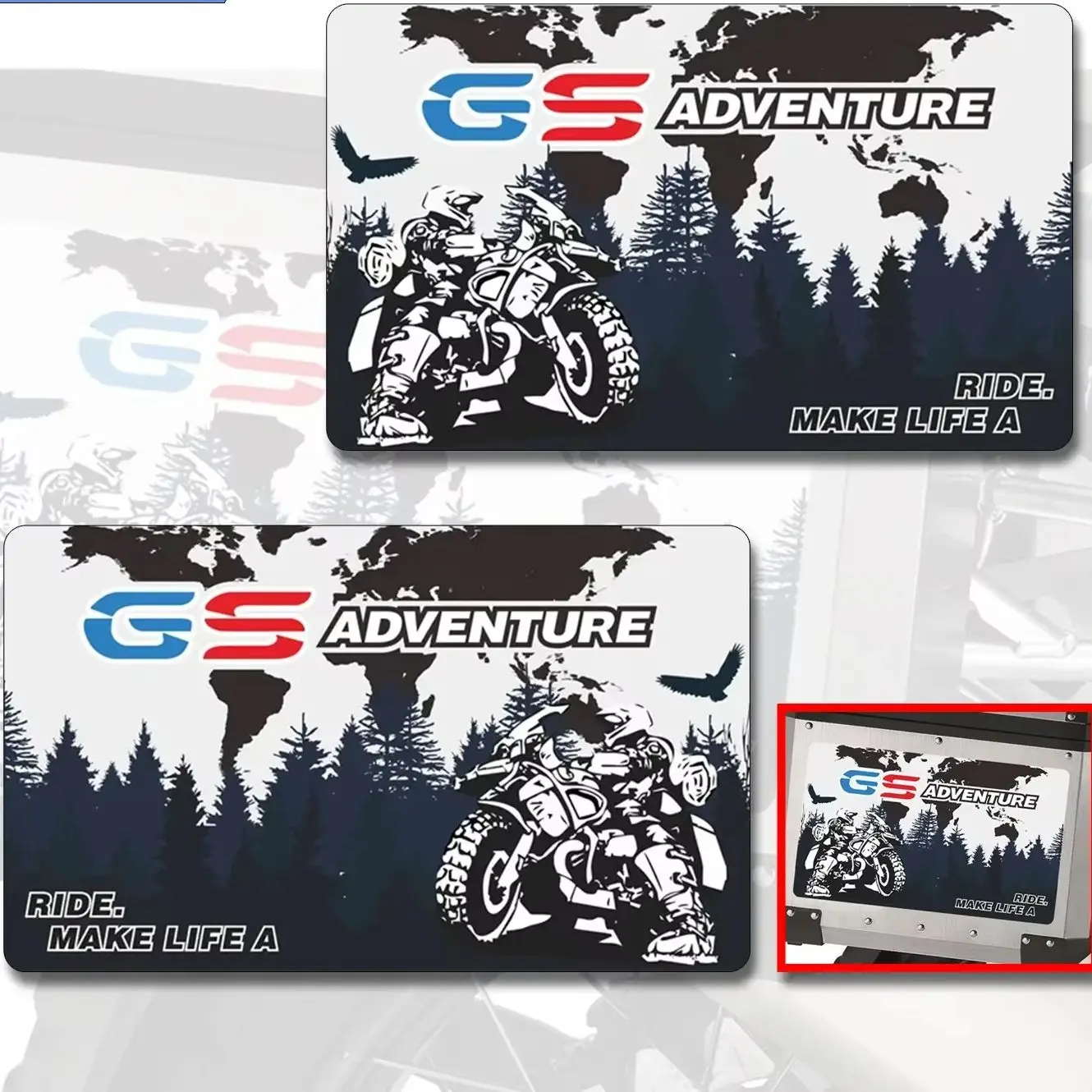

For BMW R1200gs F850gs F800gs R1250gs F750gs R1150gs G310gs Trunk Cases Adventure Panniers Luggage Aluminium DECALS Stickers