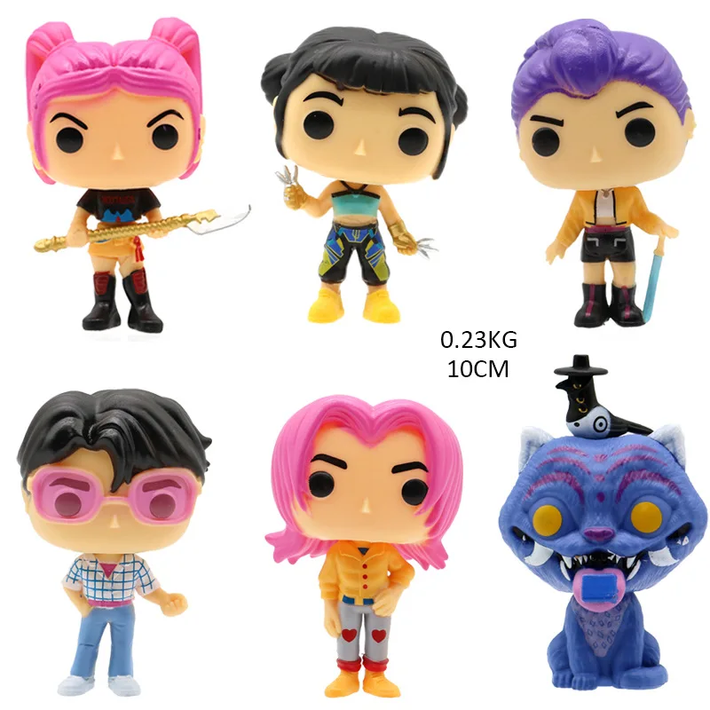 6 w 1 Figurki Kpop Demon Hunters Figurki K Pop Demon Hunters Figurki Huntrix Zabawki Derpys Tiger Rumi Mira Zoey Sussy Figurka Prezent