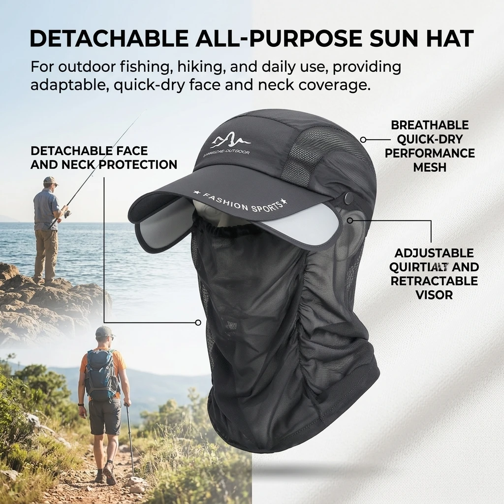 Cycling Balaclava with Retractable Brim Summer UV Protection Motorcycles Helment Inner Full Face Mask Caps Cooling Sport Gear
