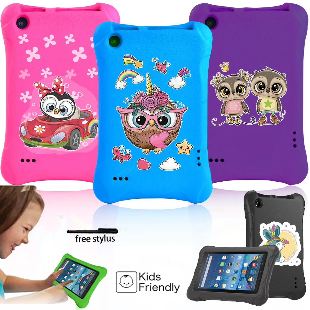 For Fire 7(5th/7th/9th Gen)7 Inch Kids EVA Soft Funda Tablet Case Cover High Quality Cartoon Pattern Anti-slip Protective Shell