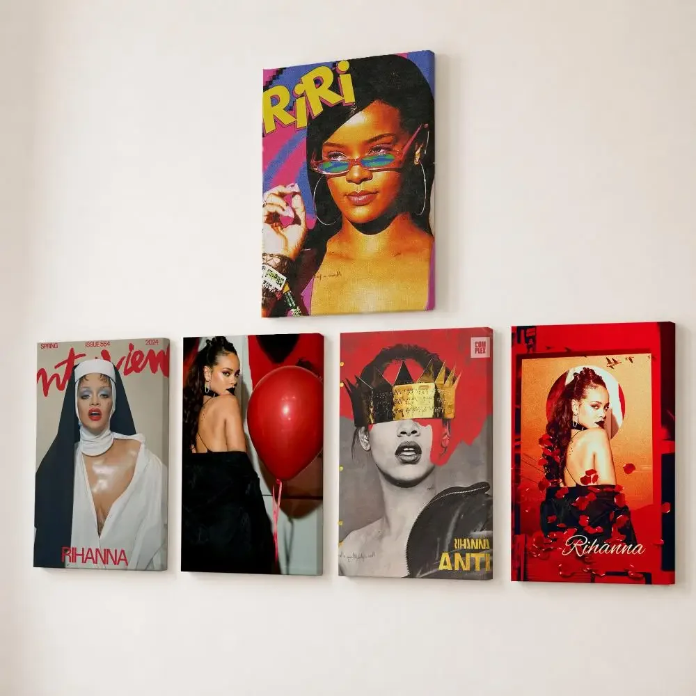 Singer R-RIHANNAs Beauty Painting Calligraphy HD Canvas Wall Art With Inner Frame Gallery Wrapped Ready To Hang Home Decor