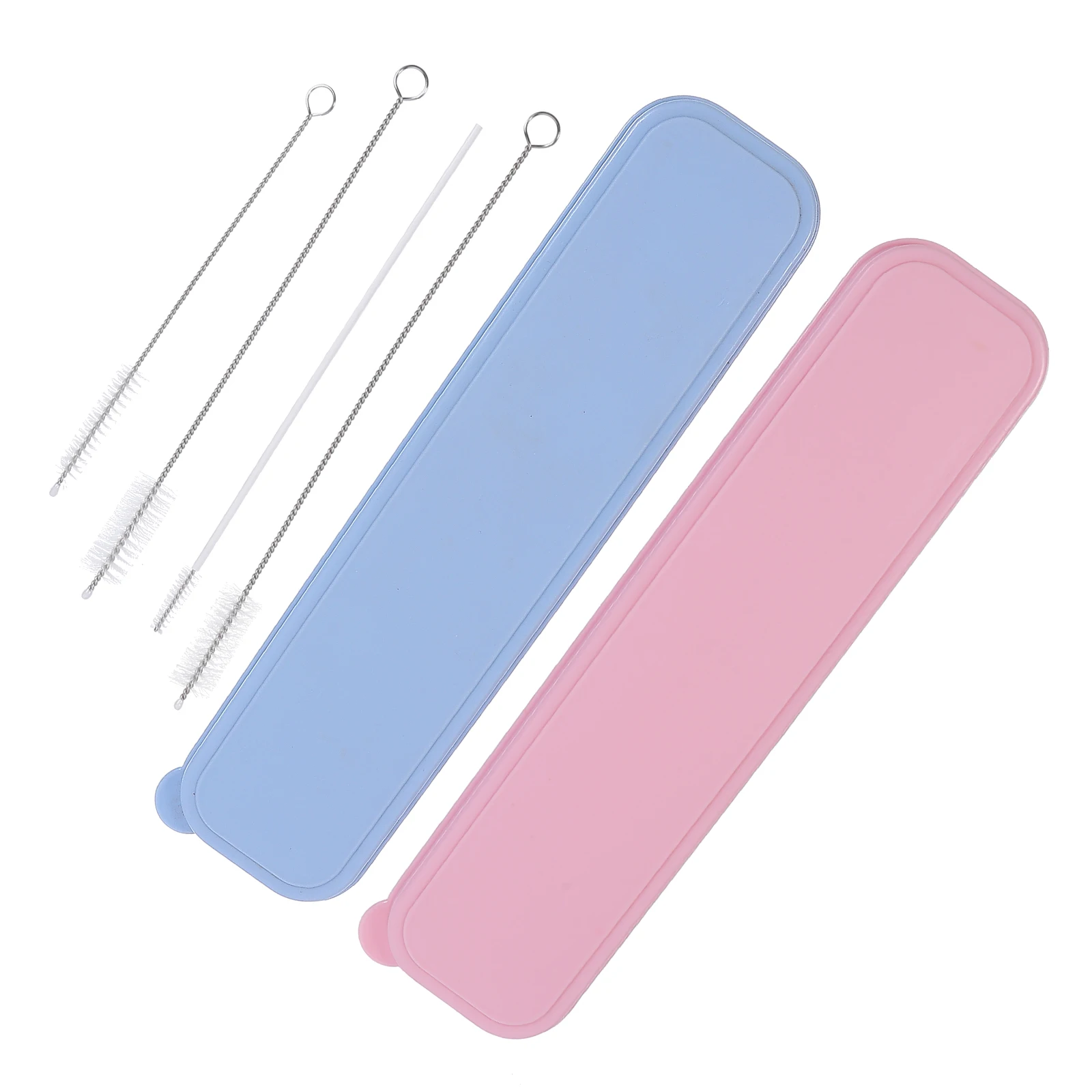 

Practical Straw Accessories Food Grade PP Stainless Steel Storage Boxes Containers Anti Rust Brushes For Home Restaurant