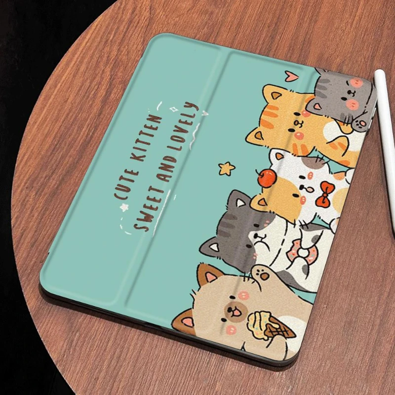 Cute Kitten Simple Tri-fold Funda per IPad 10.2 8th 9th Gen Air 4/5 10.9 Pro 11 2nd 3rd 4th Ipad Mini6 8.3 2018 9.7 5/6th Case