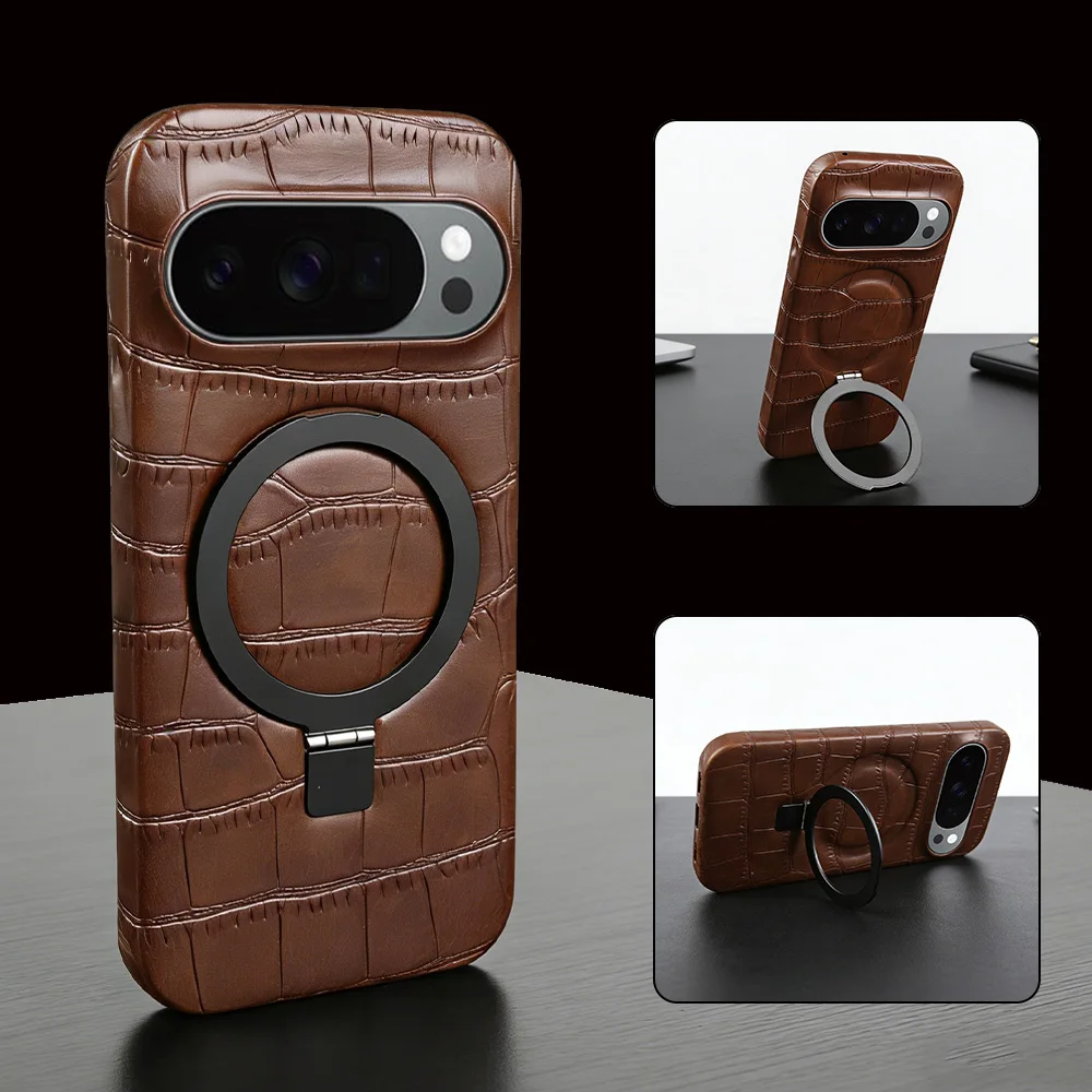 

Magnetic Bracket Ring Leather Back Cover Case For Google Pixel 10 Pro XL 9A 8 8A 7 7A 6 6A Pixel 9 Pro XL 5 5A Phone Case Coque
