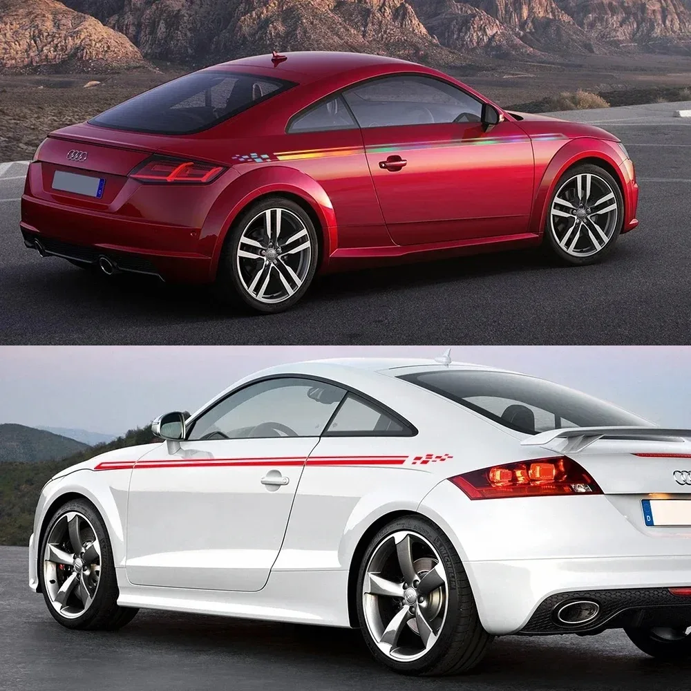 For Audi TT 8N MK1 MK2 8J Coupe MK3 8S Roadster TFSI Car Waist Line Sticker Side Door Vinyl Decals Trims Decoration Accessories - view 4