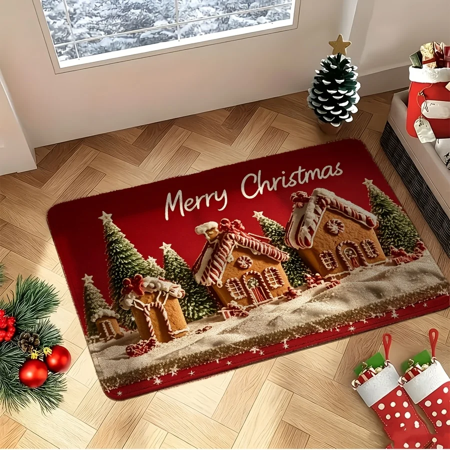 Let It Snow Snowman Pattern Floor Mat garage entry backyard cottage household decorative front porch terrace seasonal door mat