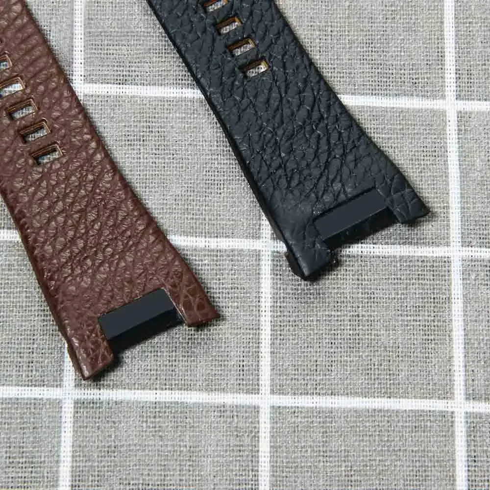 Do zegarka Diesel 32mm skórzany pasek do zegarka ze skóry bydlęcej kobiety duży rozmiar bransoletka brązowy czarny pasek na nadgarstek mężczyzn kobiety klasyczny