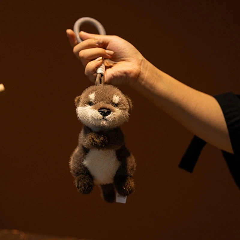 N80C Adorkable Sweet Otters Doll Stuffed Toy Hugging Doll Cotton Filled Loneliness Comfort Toy for Girl Toddlers Kid Room