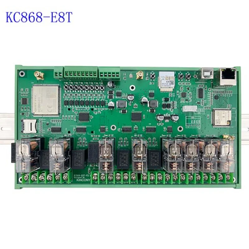 KC868-E8T 8ch 16A DIN Rail Relay Module Board GPRS wireless communication and battery statistics module home assistant