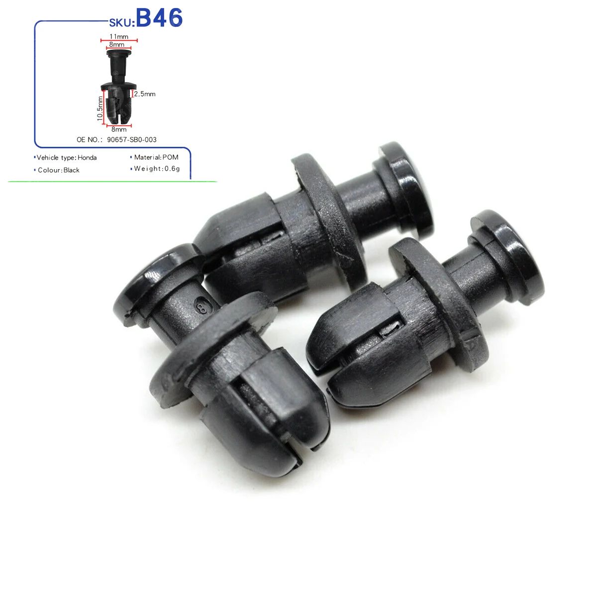 20Pcs Splash Shield Retainer Body Clip Plastic Fastener Motorcycle For Honda CB250 CBR1000 CBR600 CBR1000F 90657-SB0-003