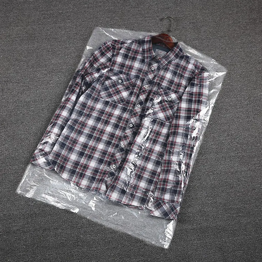 Garment Bags 10Pcs Waterproof Transparent 60x130cm Dustproof Suit Coat Clothing Storage Covers