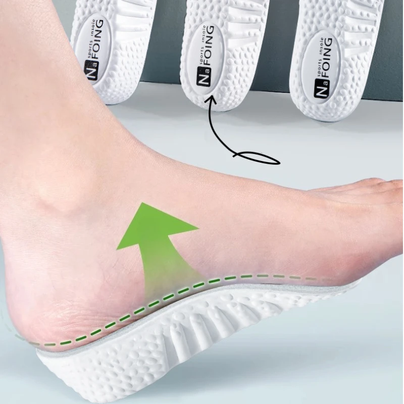 منصات أحذية رفع كعب من إسفنج الذاكرة للرجال والنساء أحذية رياضية أقدام مسطحة مريحة ودعم نعال تقويم العظام وسادة لتخفيف آلام القوس