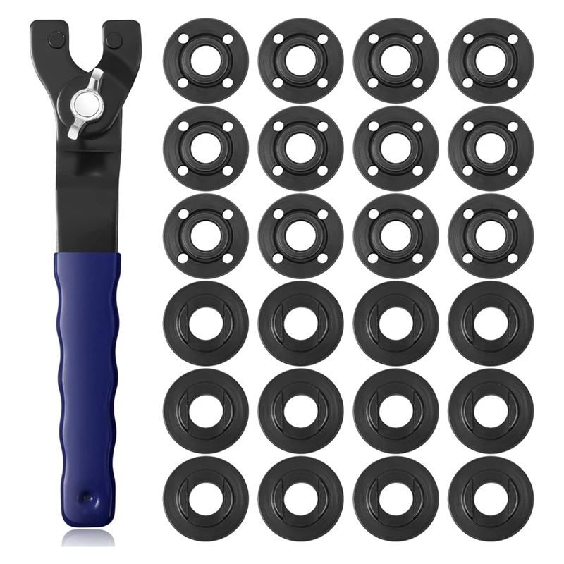 25PCS Angle Nut Angle Grinder Wrench Kit 5/8 Inch -11 Flange Metal Lock Nut Wrench Compatible With Dewalt/Makita-Fishing Store