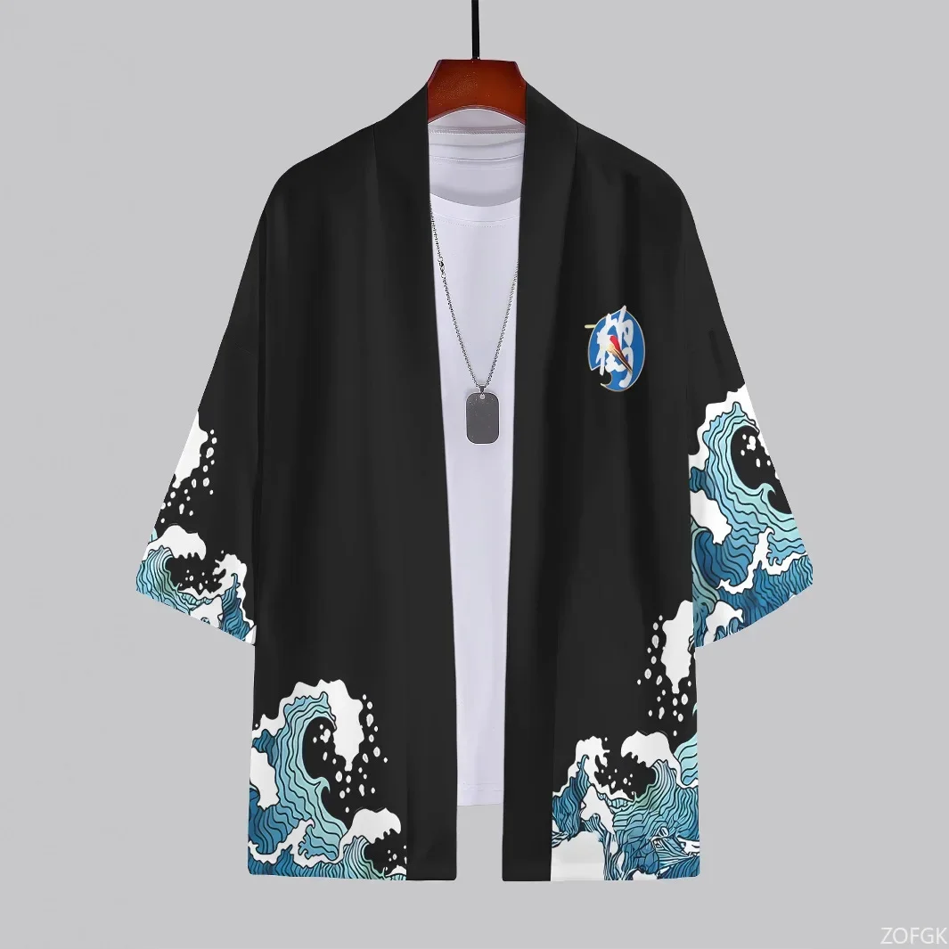 

Новинка лета 2025 года, кардиган с 3D принтом, кимоно, трансграничное кимоно с короткими рукавами