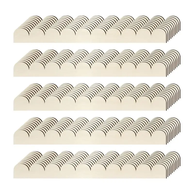 

A25F-50Pcs Unfinished Scalloped Decorative Wood Trim,15.75 Inch Unfinished Wooden Scalloped Molding Trim,Cute DIY Moulding
