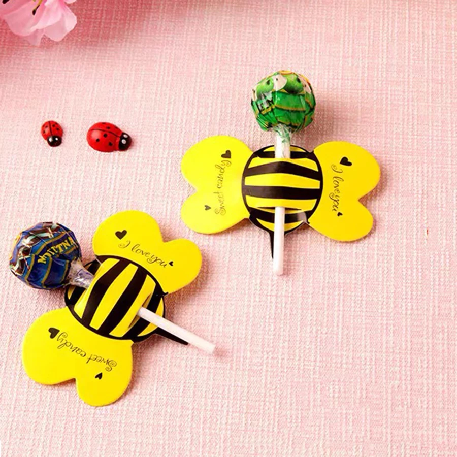 50Pcs Cute Animal Bear Santa Claus Candy Lollipop Decoration Cards Wedding Kids Birthday Party Supplies Rabbit Gift Accessories