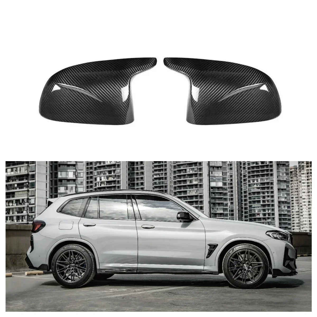 Nuove parti automobilistiche di alta qualità adatte per la copertura dello specchietto retrovisore in fibra di carbonio a secco stile originale X3M serie F97