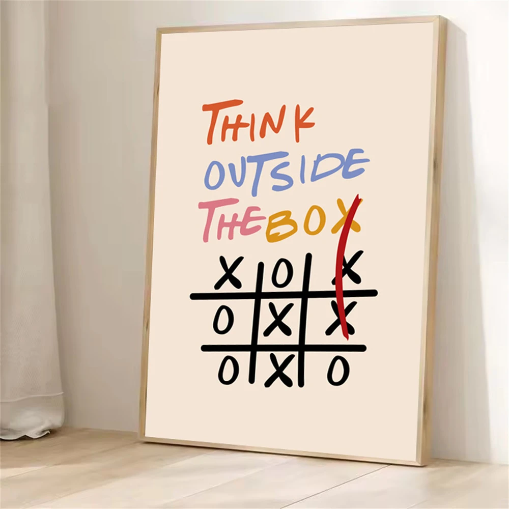 

Vibrant For THINK OUTSIDE THE BOX Wall Art Canvas Painting Posters And Prints Pictures For Living Bedroom Play Room Home Decor