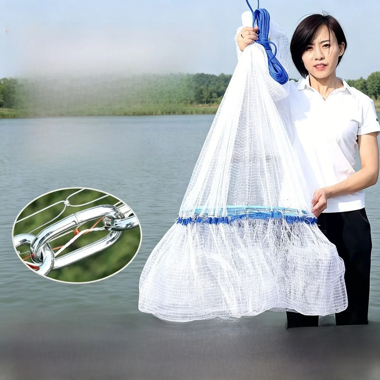 hand-thrown-disk-net-with-iron-chain-for-courtyard-pond-leisure-fishing-simple-fishing-net-outdoor-camping-travel-gear