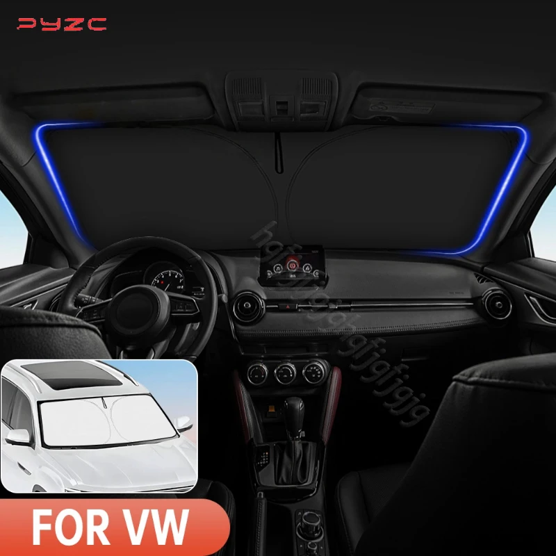 For Volkswagen VW Atlas 2018-2024 2025 Car Windshield Sunshade Cover Front Window Sun Shade Visor Car Interior UV Protection
