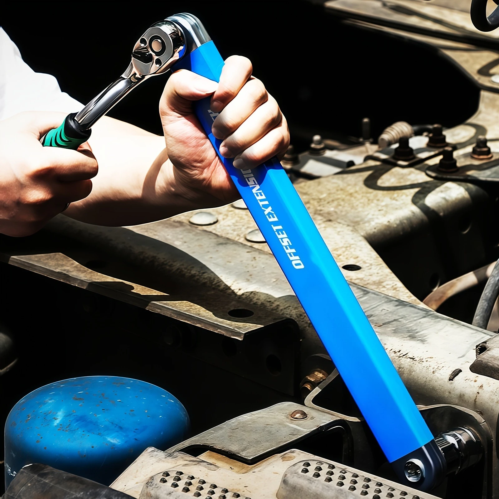 NEW 2-in-1 Multi-Function Ratchet Offset Extension Wrench with 1/2