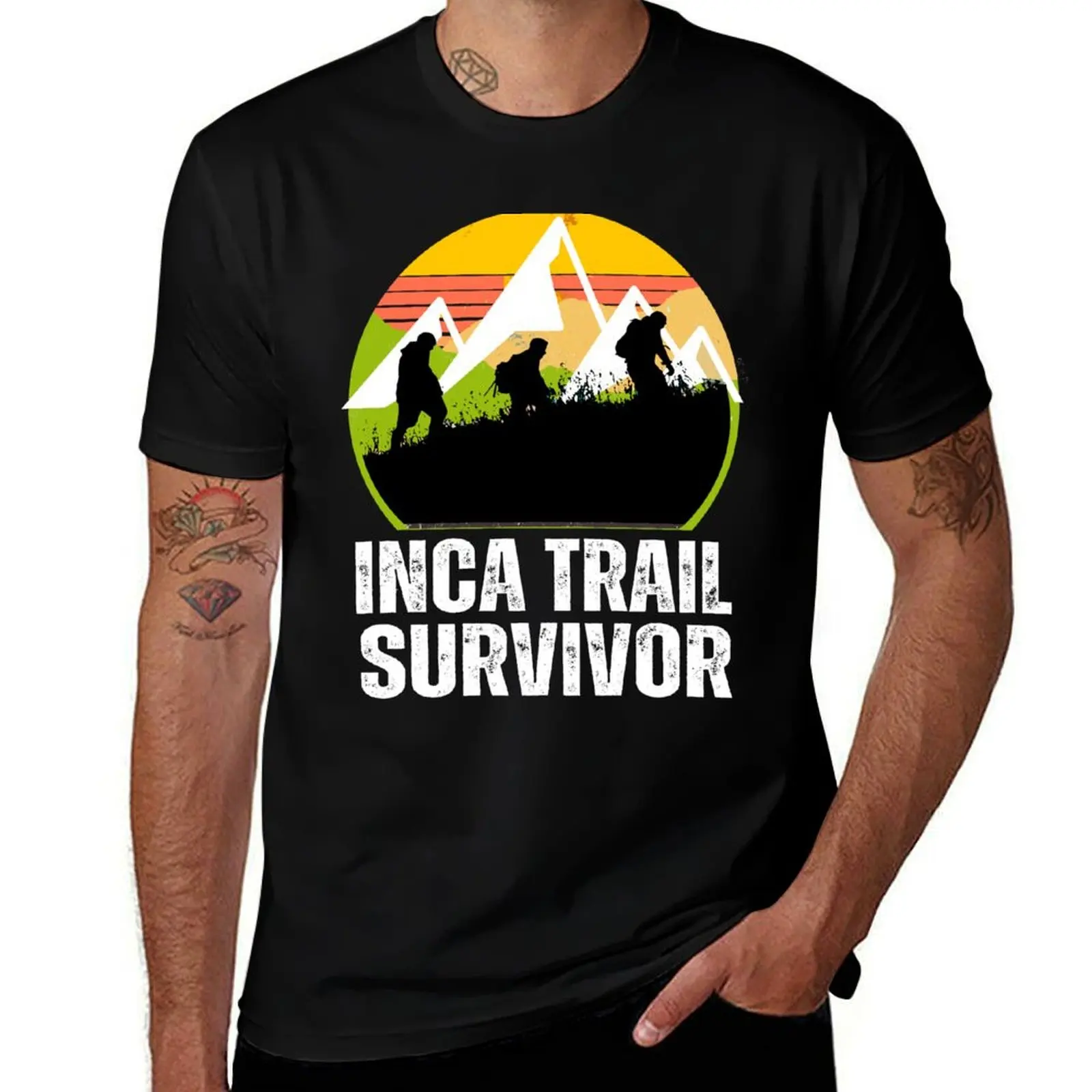 Inca trail survivor,Machu Picchu lovers,Peru T-Shirt Christmas Casual Short Sleeve Top T-Shirt