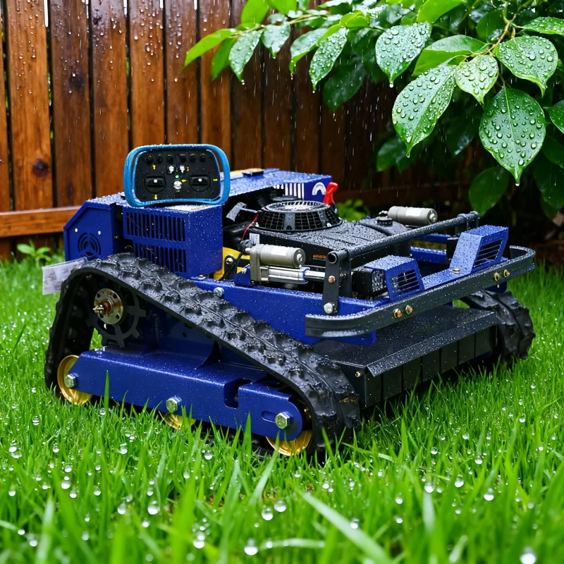 맞춤형 CE 인증 신형 자주식 크롤러 원격 제어 잔디깎이 550mm 절단 폭