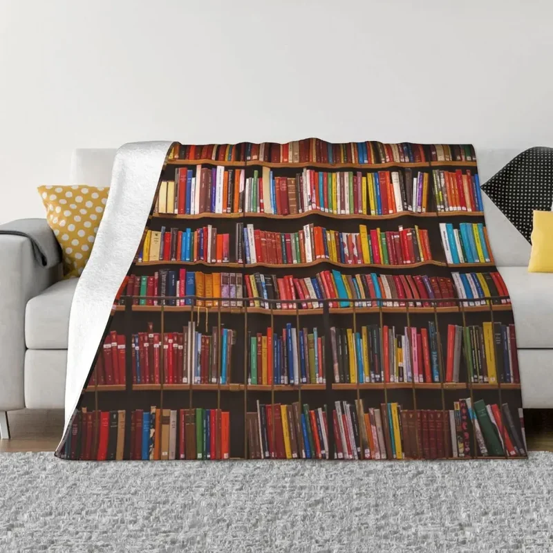 Bookworm Antique Books Blankets Vintage Library Flannel Awesome Warm Throw Blanket for Home Spring Autumn