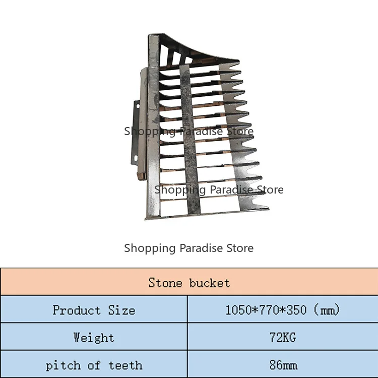 Small skid steer loader crawler loader wheel loader stone bucket/scarifier/leveler/fork attachment machine