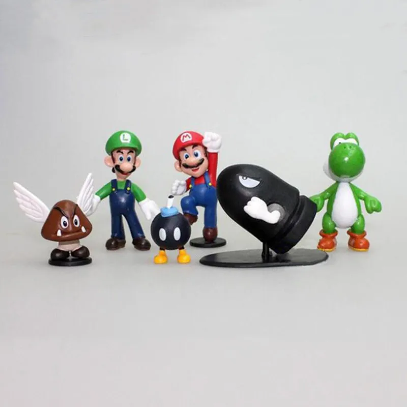 6 スーパーマリオ ハンド スーパーマリオ マリオ 箱入り人形 飾り 男の子 ギフト