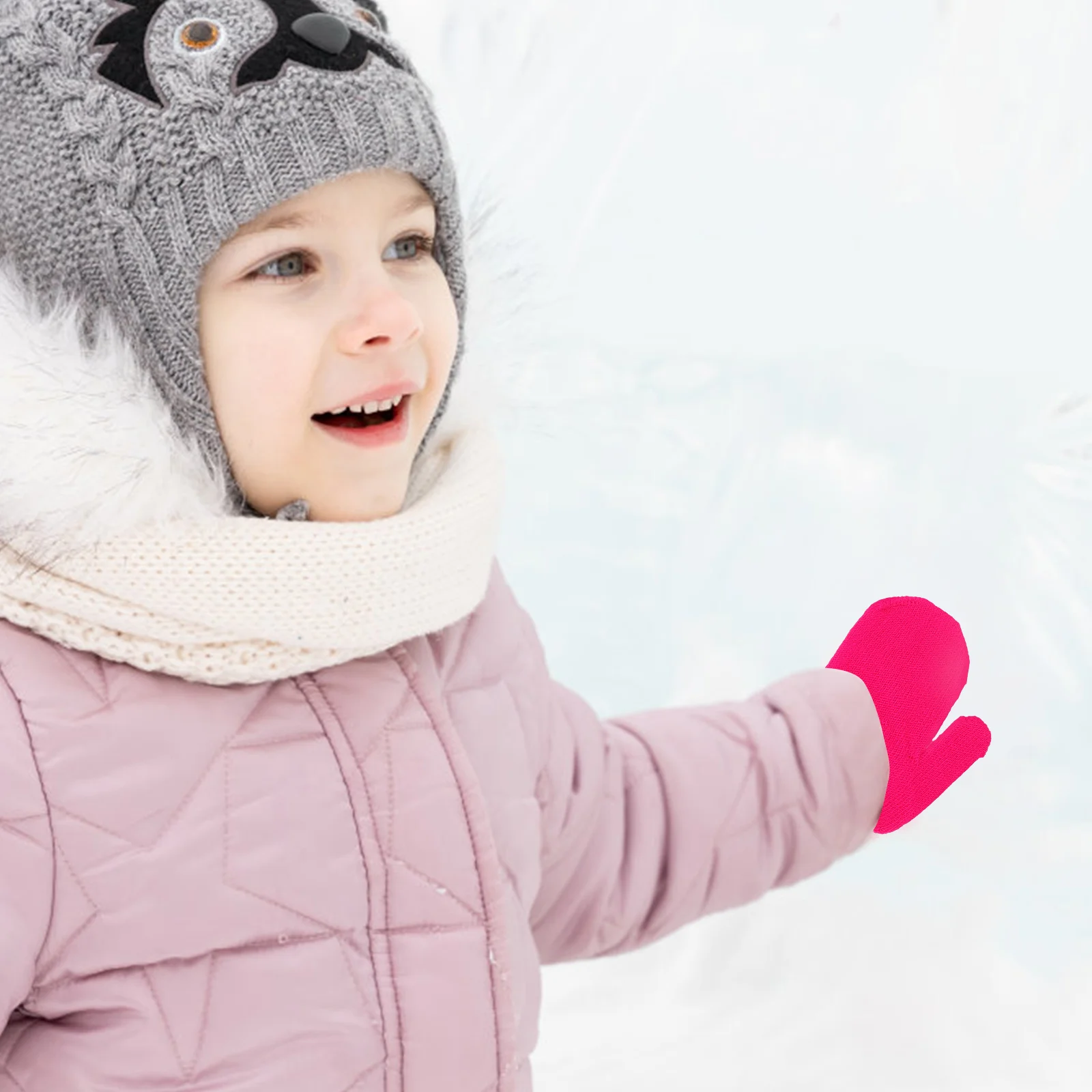 

5pcs Warm Kids Winter Compact Insulated Children Gloves For Skiing Outdoor Daily Use Portable Lightweight Knitting Gloves