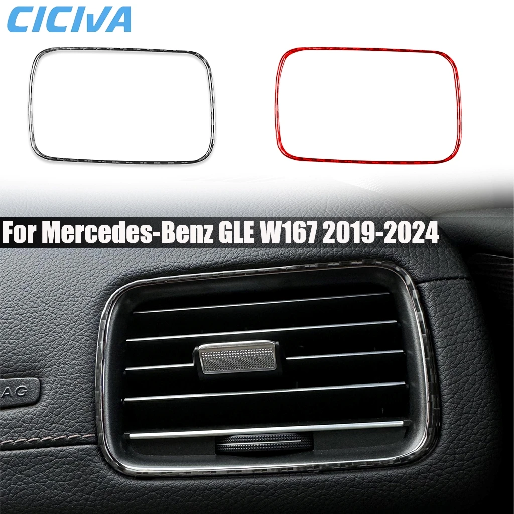 

Carbon Fiber Car Accessories Co-pilot Air Vent Decorative Interior Cover Trim Sticker For Mercedes-Benz GLE W167 2019-2024