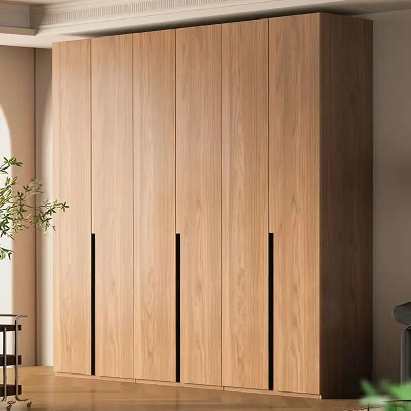 Armadio Porta in legno massello al piano Camera da letto domestica Porta oposta Armadio grande Armadio semplice e moderno