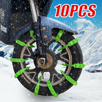Universal Anti-Skid Snow Chains for Motorcycles Bicycles Winter Tire Wheels Non-slip Cable Ties Motorbike Emergency Chain Tool