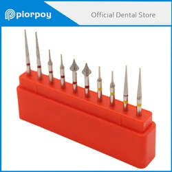PIORPOY Dental Diamond Burs Orthodontic Enamel Interproximal 10Pcs/Kit High Speed Diamond Burs Tooth Drill Reduction Set Tools