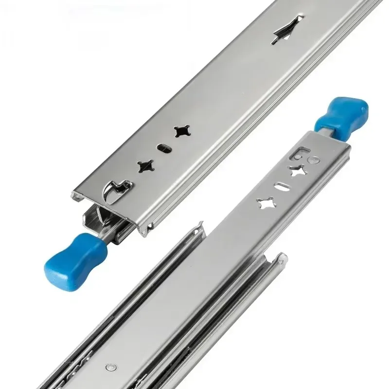 10-60 Inch Heavy Duty Lockable Telescopic Drawer Slide Rail, 120kg Load Ball Bearing Furniture Hardware