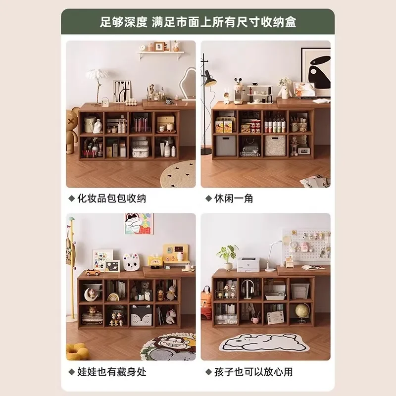for Medieval Style Desk Household Retro Semi-Enclosed Computer Table Girls Bedroom Corner Dresser Storage Cabinet Integrated