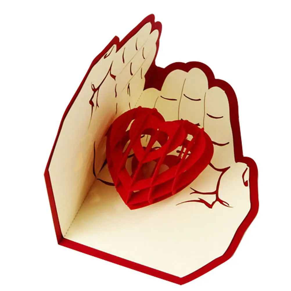 

3D Wish Card in Heart Design for Mother's Day Gift Greeting Card with Blank Inside to Write Paper Cards Invitation