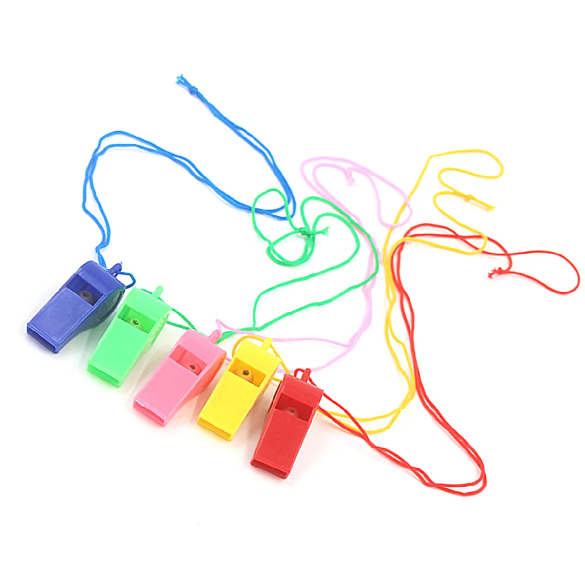 50Pcs Plastic Whistle Referee Training Whistle Kids Children Gift Party Favor Mixed Color whistle necklace