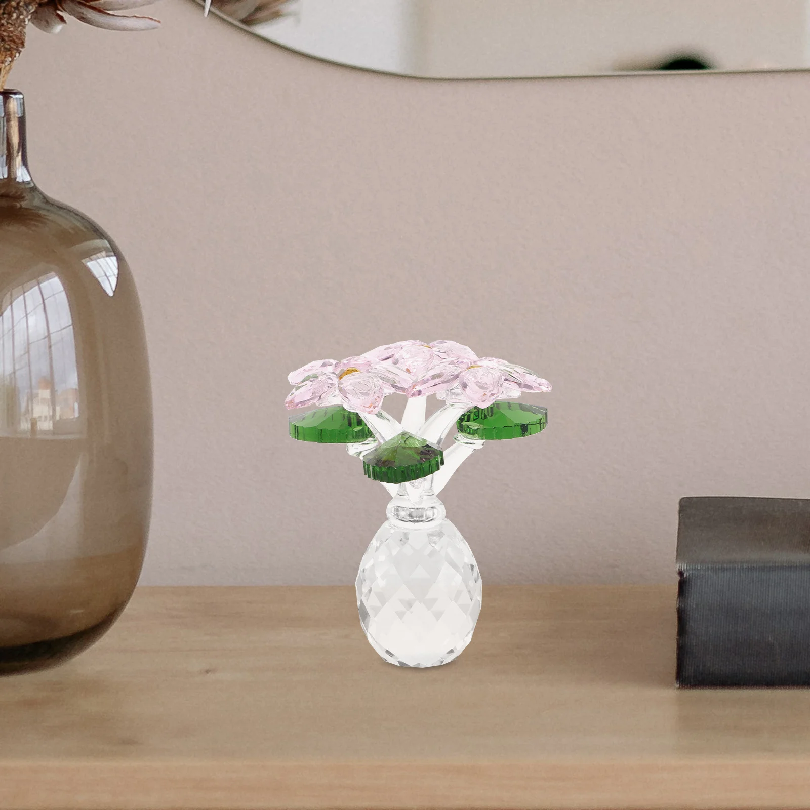 

Crystal Flower Lifelike Desktop Decoration Romantic Flower Shape Home Ornament Crystal Craft Crystals in Flowers