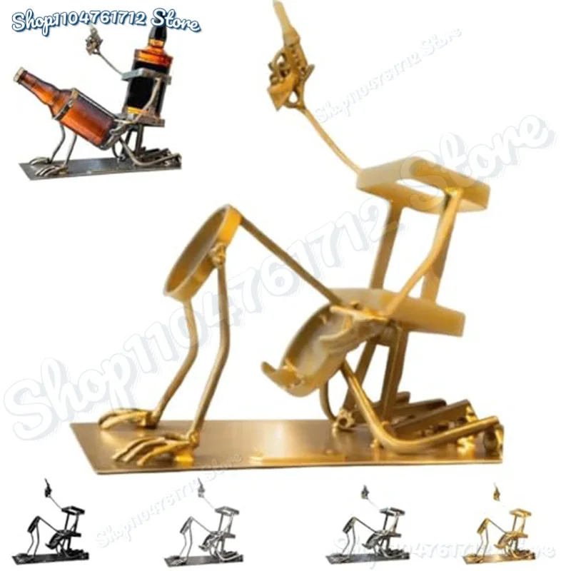 

Steampunk Style Drink Stand Skull Skeleton Design Wine Holder Beer Whisky Wine Bottle Display Rack Stand for Table Decoration