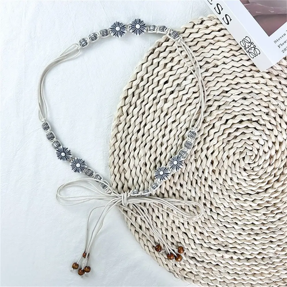 

Casual Bohemian Style Chain Waist Handmade Wooden Bead Waist Rope Versatile Woven Belt Fashion Ethnic Style Belt Waist Decor