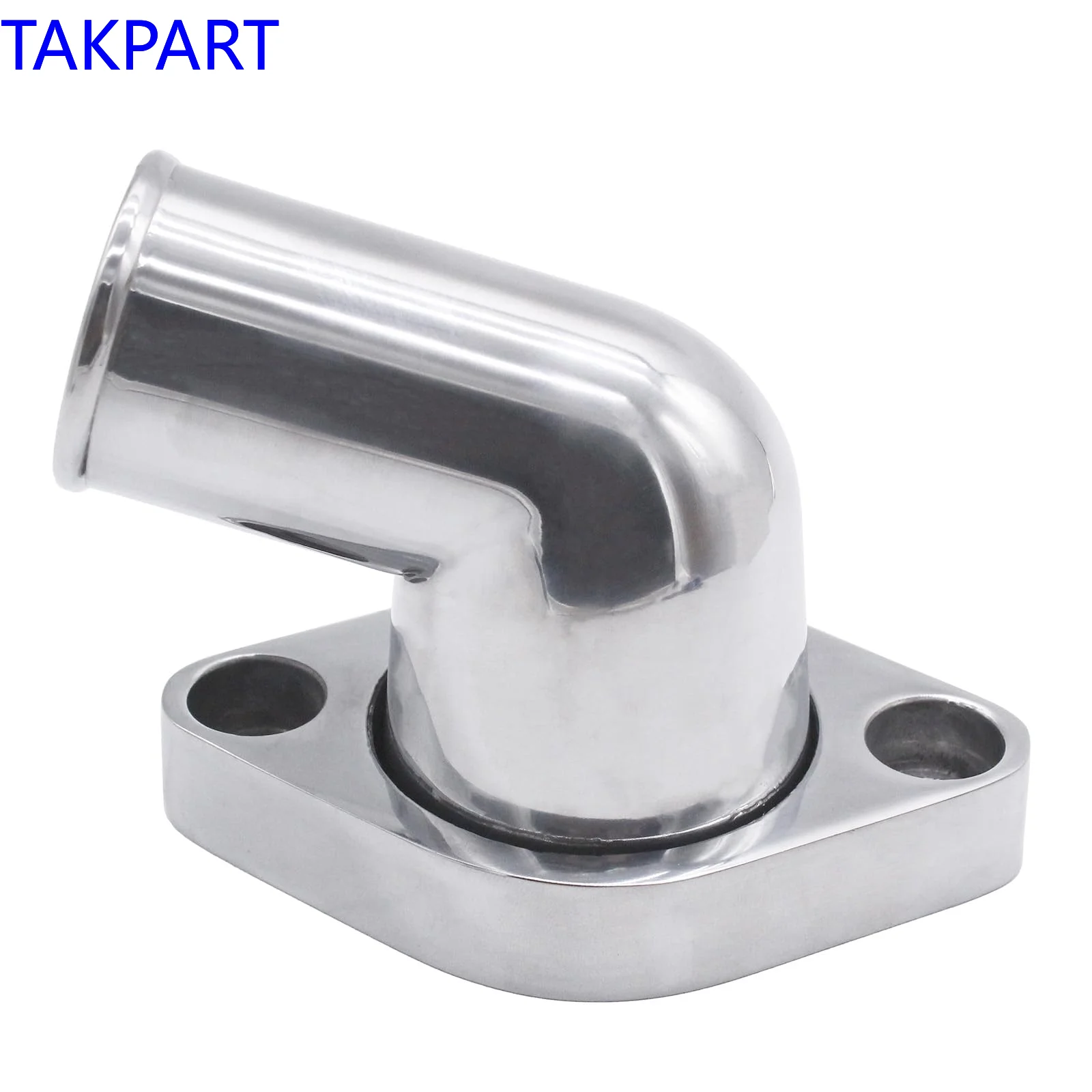TAKPART SBC BBC Polished Aluminum 15 degree Swivel Water Neck Fits SB BB Chevy 327 350 454 396