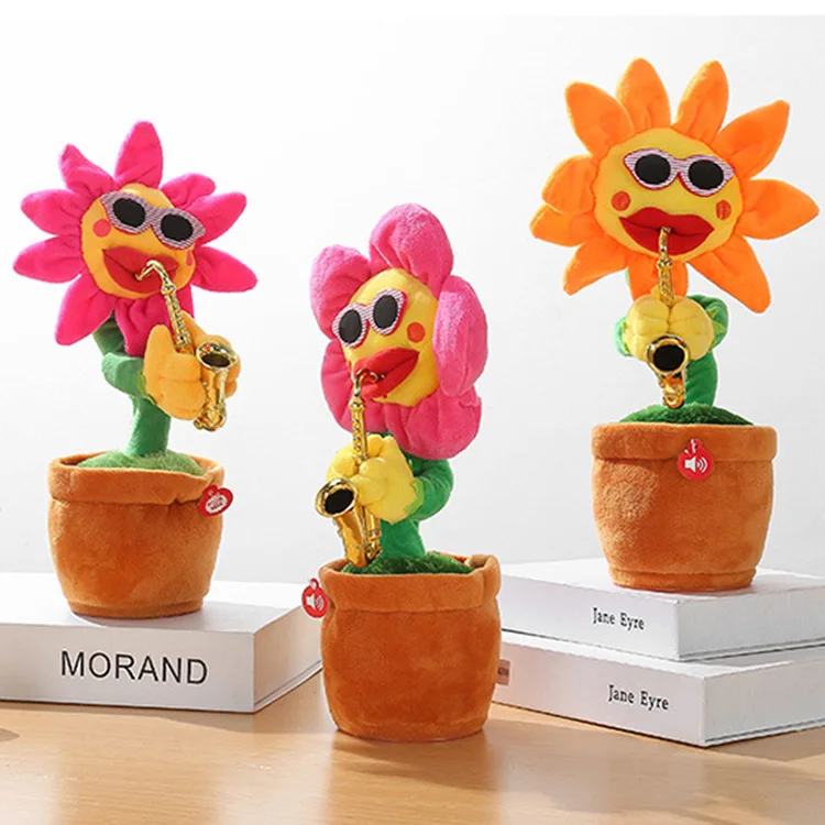 Children's Electric Sunflower Plush Toys Funny Voice Recording Singing Dancing Toy To Talk Sand Alluring Flower Children's Toys