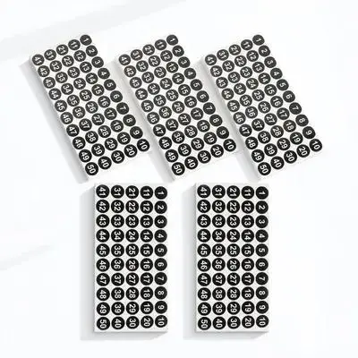 5 Sheets Number Stickers Waterproof Self Adhesive Round Digital Labels for Clothes Shoes Windows Doors Organization